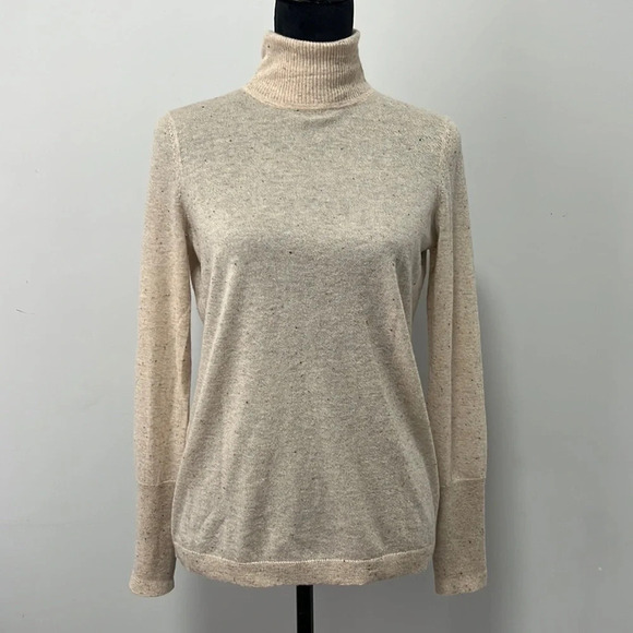 Belford 100% Cashmere Cream Turtleneck Sweater size Small - Picture 1 of 7